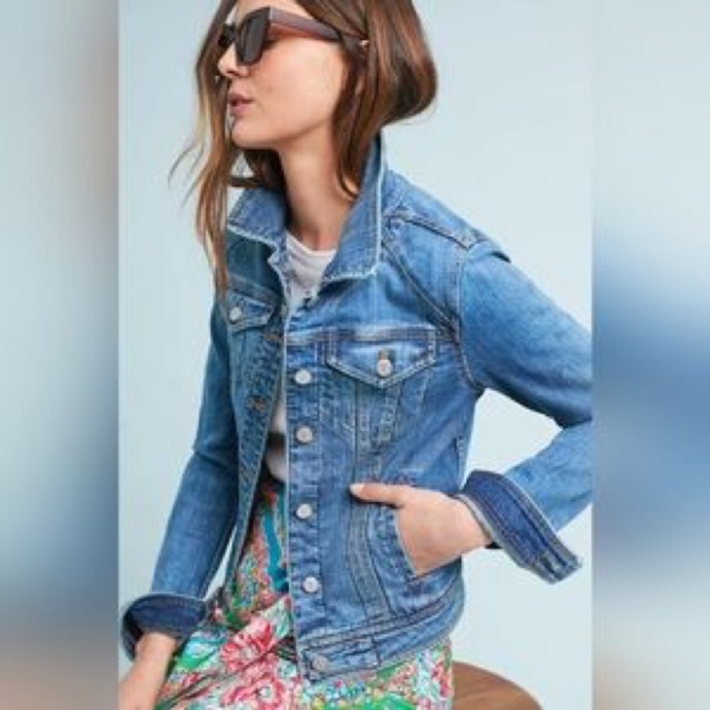 Pilcro Cropped Denim Jacket Size M